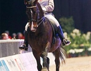 Camilla Orloff and Maneur at the 2009 Danish Stallion Gala right before tragedy struck :: Photo © Ridehesten.com