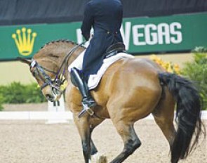Rafalca was very spooky and gave Ebeling a tough time but he took it with a smile. That's horses!