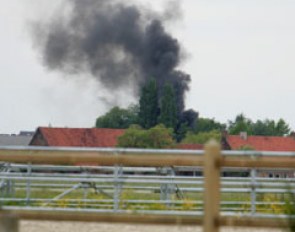 All of a sudden a fire broke out in the distance (not the house)