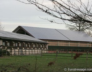 Paul Schockemohle's neighbour has solar panels all over the roofs of his stables