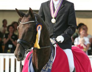 Andreas Helgstrand and Honnerups Driver win the 5-year old division at the 2009 World Young Horse Championships :: Photo © Astrid Appels