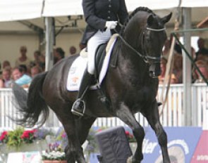 Emmelie Scholtens and Westpoint in canter on their way to gold at the 2009 World Championships for Young Dressage Horses