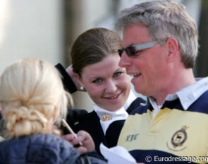 A cheeky looking Elin Aspnas with her father Max