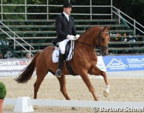 Matthias Bouten on Bailey (by Breitling). This horse is bred by Isabell Werth's father.