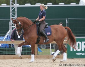Laura Bechtolsheimer schooling Mistral Hojris at the 2009 European Championships