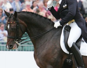 Rath ecstatic at the end of his test at the 2009 European Championships