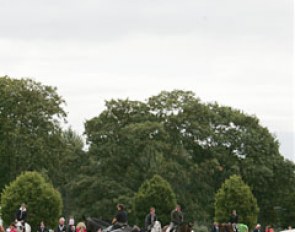 The warm up ring at the 2009 European Championships