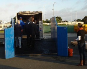 Zactac Graceful being loaded for air transport at Auckland Airport-