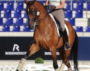 Isabell Werth and Satchmo school in the main dressage ring