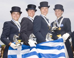 The Grecian team gold medal winning team: Kelly Sklavounos, Katerina Los, Eleni Myrat, Hara Pouli