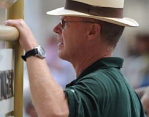 Father Wilfried Bechtolsheimer watches Laura ride