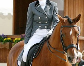 Anky van Grunsven mostly rides Nelson (by Weltmeyer) during prize giving ceremonies