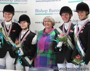 The bronze medal winning Danish team: Sofie Hougaard, Sabrina Barnekow, Rigmor Kristensen (chef d'equipe), Caroline Bording Smidt, Anne Fabricius Tange