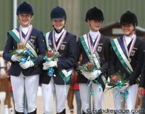 The silver medal winning German team: Jessica Krieg, Katharina Weychert, Grete Linnemann, Lena Charlotte Walterscheidt