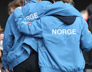 Norwegian fans supporting each other!