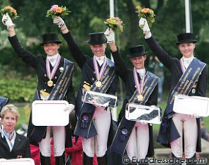 The German gold medal winning Young Riders team: Stella Charlott Roth, Fabienne Lutkemeier, Louisa Luttgen, Sanneke Rothenberger (Photo ©  Astrid Appels)