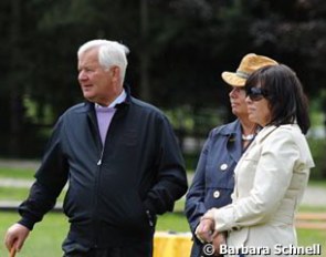 Show organizer Ullrich Kasselmann, his wife Bianca Kasselmann and Spanish junior rider Morgan Barbancon's mother, Carmen Mestre