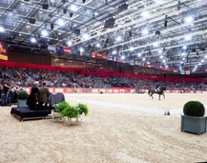 The dressage arena at the indoor CDI-W Lyon in 2010