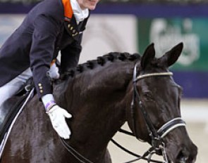 Imke Schellekens and her gentle giant Toots, who stands 1.90 m tall