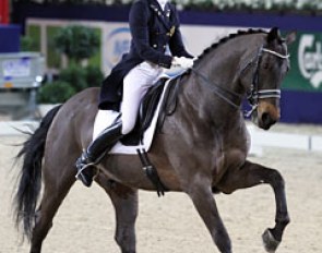 Belgian junior rider Jorinde Verwimp on her father Wim's Grand Prix horse Maxwil V (by Goodwill x Dageraad)