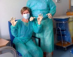 Klaus Balkenhol visiting his daughter Anabel in the quarantine ward at the hospital