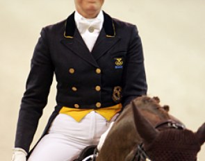 Tinne Vilhelmson at the end of her 2010 World Cup Finals' ride