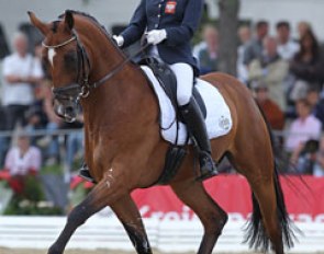 Gabriela Jaworska-Mazur on the lovely Zimba, a KWPN stallion by Sheraton x Amulet. They had one of the best extended walks of all combinations but only got 8.2 for it