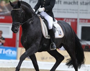 Eva Möller and Natascha van Dyk's Hanoverian stallion Soliere (by Sandro Hit x Donnerhall) won silver in the 6-year old Finals.