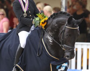 Eva Möller and Soliere at the 2010 World Young Horse Championships :: Photo © Astrid Appels