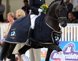 Emmelie Scholtens and Astrix win the 2010 World Young Horse Championships in Verden :: Photo © Astrid Appels