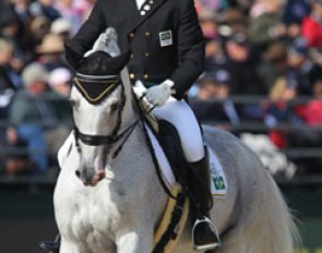 More Lusitano power: Brazilian Rogerio Clementino riding the Portuguese bred Lusitano Portugal