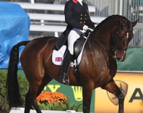 The entire silver medal winning British team moved onto the Grand Prix Special. Here you see fourth rider Maria Eilberg on Two Sox (by Ehrentusch)