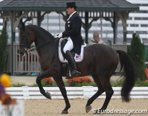 There's much more in Otto's tank than the 66.553% he got. American Todd Flettrich rode a tiny first and last piaffe but a great piaffe and passage in the middle of the test as you can see on this photo