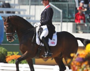 Carl Hester and Liebling were not able to repeat their brilliant performances from the 2009 European Championships. Now owned by John Risley, Liebling II only recently returned to Hester to be a team horse.