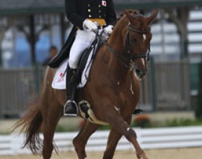 Japanese Hiroyuki Kitahara and Why Me. This cute chestnut has a super extended trot
