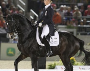 Nathalie zu Saeyn-Wittgenstein's Digby trots like a pony, but his piaffes and passages like a world champion. With their West Side Story kur they were 7th with 78.75%