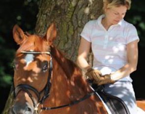 Nadine and Elvis getting ready for an early morning ride to beat the heat