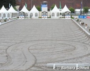 It poured on Saturday and Sunday at the 2011 German Championships and the footing became muddy