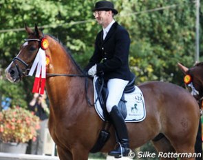 Ralf Kornprobst on the Dutch owned Westfalian Freckle (by Future (Florestan x Apart) out of a Gribaldi x Wolfgang dam) won the bronze