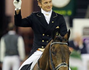 Edward Gal still a favourite of the crowds, even on his other horses. Here aboard Next One at the 2011 CDI-W 's Hertogenbosch :: Photo © Astrid Appels