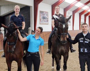 Siril Helljesen on Dorina (by Don Schufro x Ragtime) and Jonas Elvebakk on Cartier (by Cavan x Romancier) flanked by Camilla Kalseth and Andreas Helgstrand