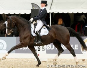 Christine Oye on Mazurka Vestervang competing in Denmark in 2011 :: Photo © Ridehesten