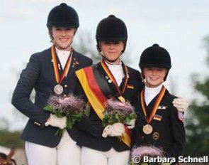 The 2011 German Pony Podium: Krieg, Walterscheidt, Rothenberger :: Photo © Barbara Schnell