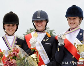 The Kur medalists at the 2011 European Pony Championships: Lena Charlotte Walterscheidt, Dana van Lierop, Jessica Krieg :: Photo © Malgorzata Frysztak