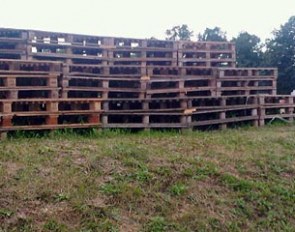 The bleachers for the audience that wants to watch dressage