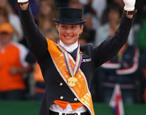 Adelinde Cornelissen waves to the crowds