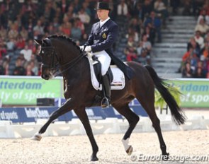 Jeroen Devroe and Apollo van het Vijverhof at the 2011 European Dressage Championships in Rotterdam :: Photo © Astrid Appels