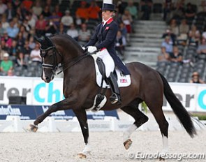Charlotte Dujardin and Valegro make a smashing impression at the 2011 European Dressage Championships in Rotterdam :: Photo © Astrid Appels