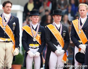 The silver medal winning German team: Koschel, Langehanenberg, Werth and Rath :: Photo © Astrid Appels