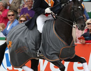 Carl Hester and Uthopia flying high - four feet off the ground